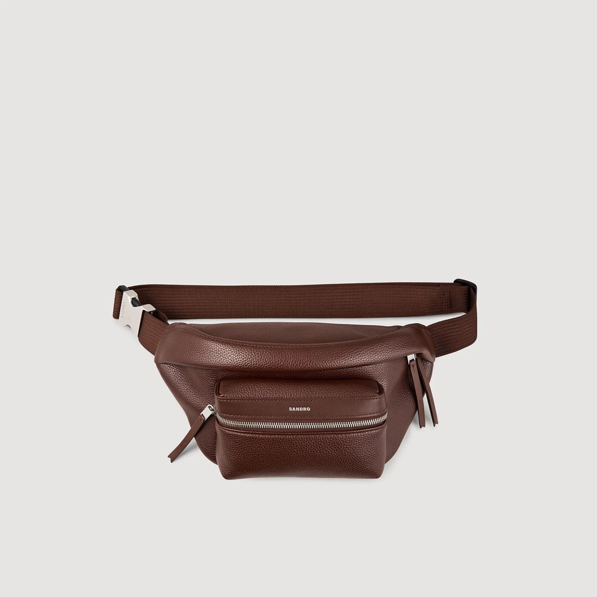 Mini Sacs*SANDRO Sac Banane En Toile Enduite Marron Foncé