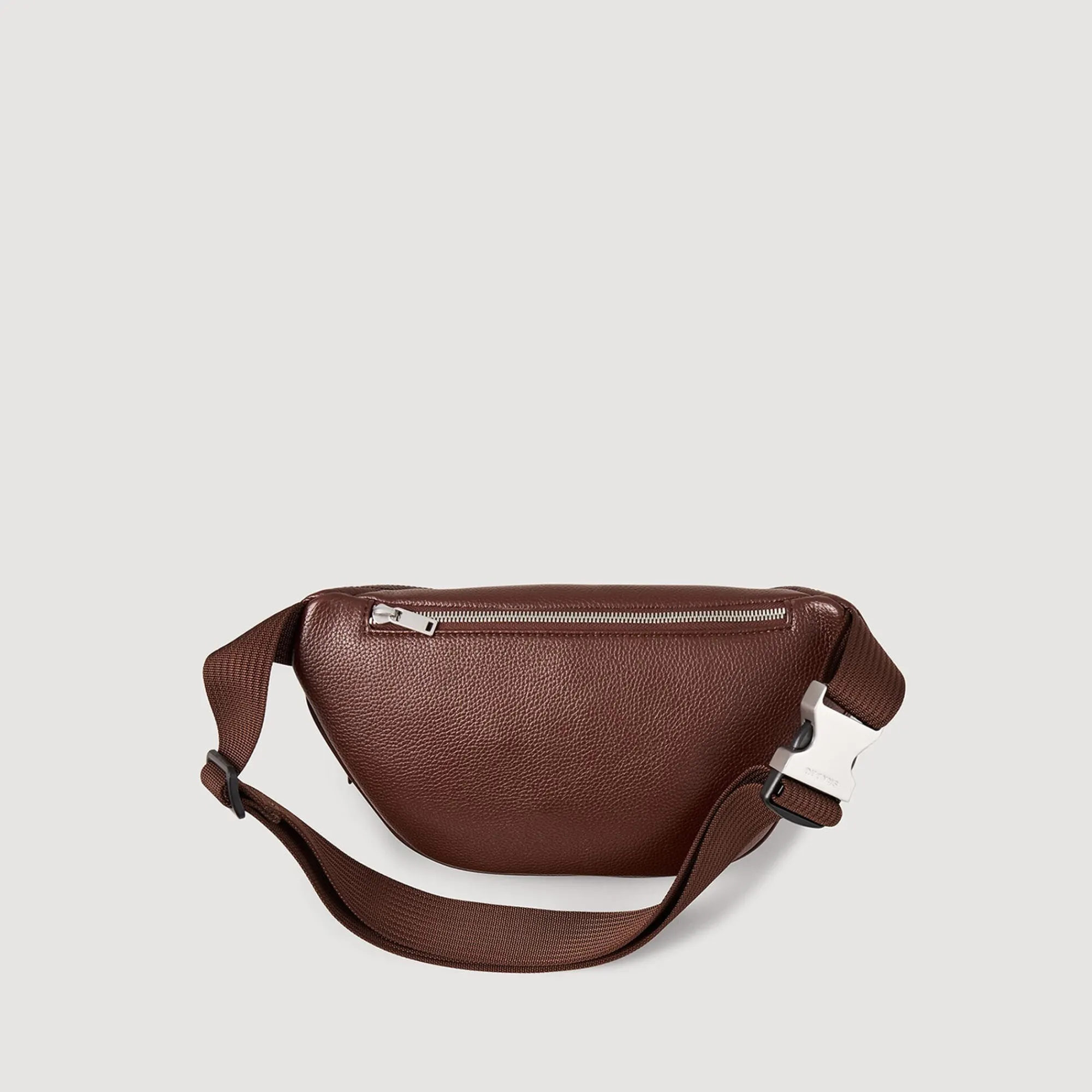 Mini Sacs*SANDRO Sac Banane En Toile Enduite Marron Foncé