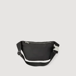 Mini Sacs*SANDRO Sac Banane En Toile Et Cuir Noir