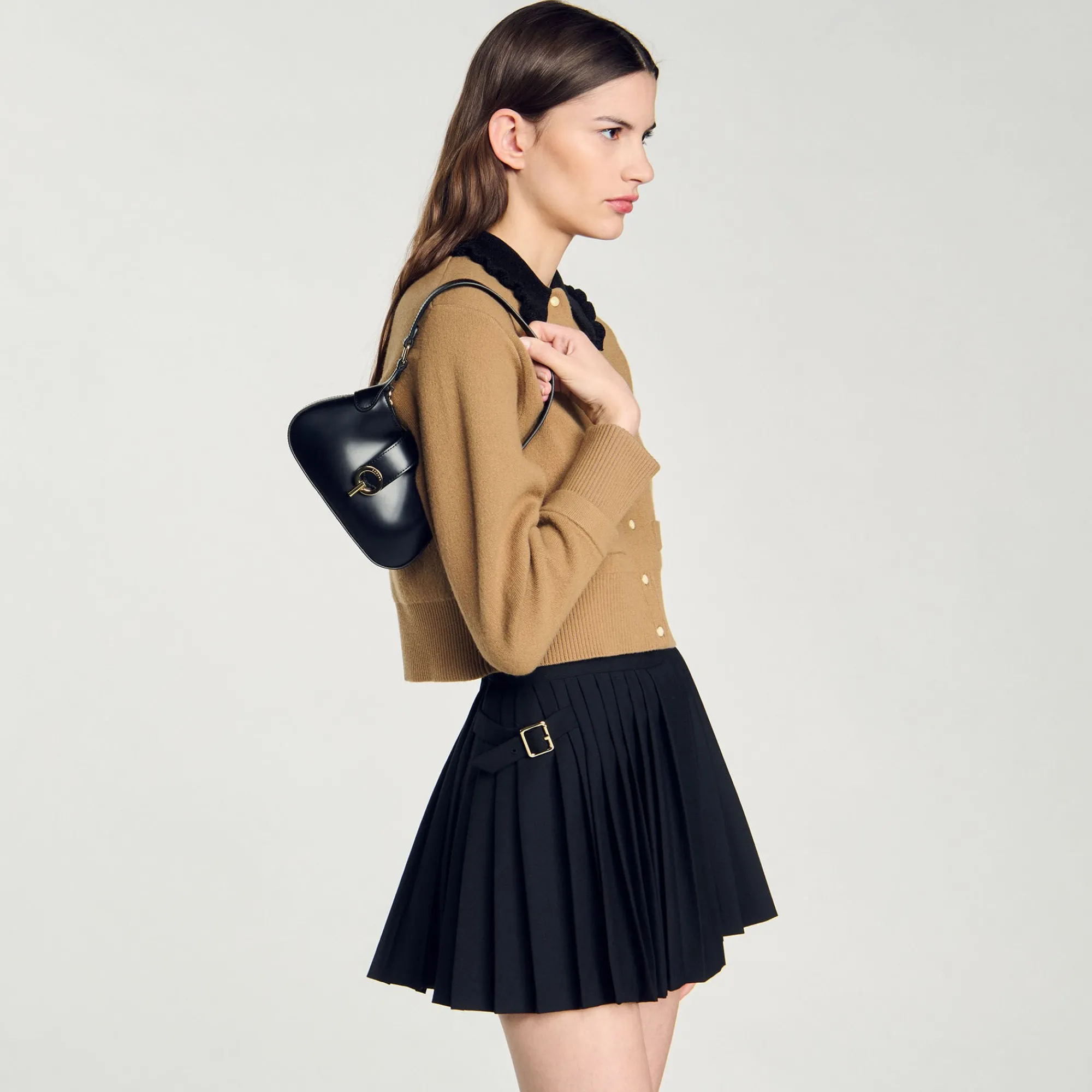 Sacs Porté Épaule|Mini Sacs*SANDRO Sac Janet Mini à Chaînes Noir