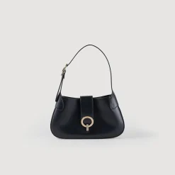 Sacs Porté Épaule*SANDRO Sac Janet Tannerie Certifiée Noir