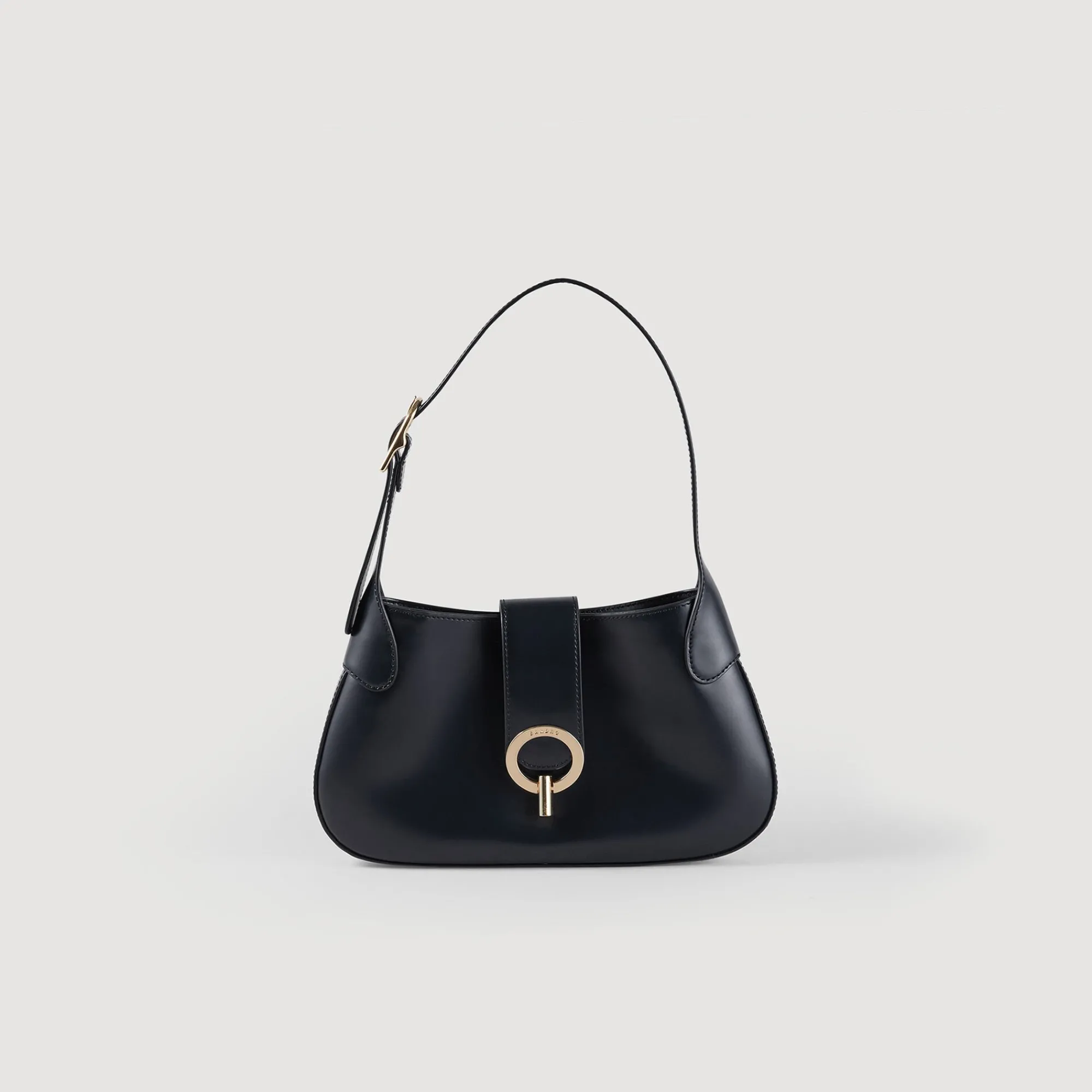 Sacs Porté Épaule*SANDRO Sac Janet Tannerie Certifiée Noir