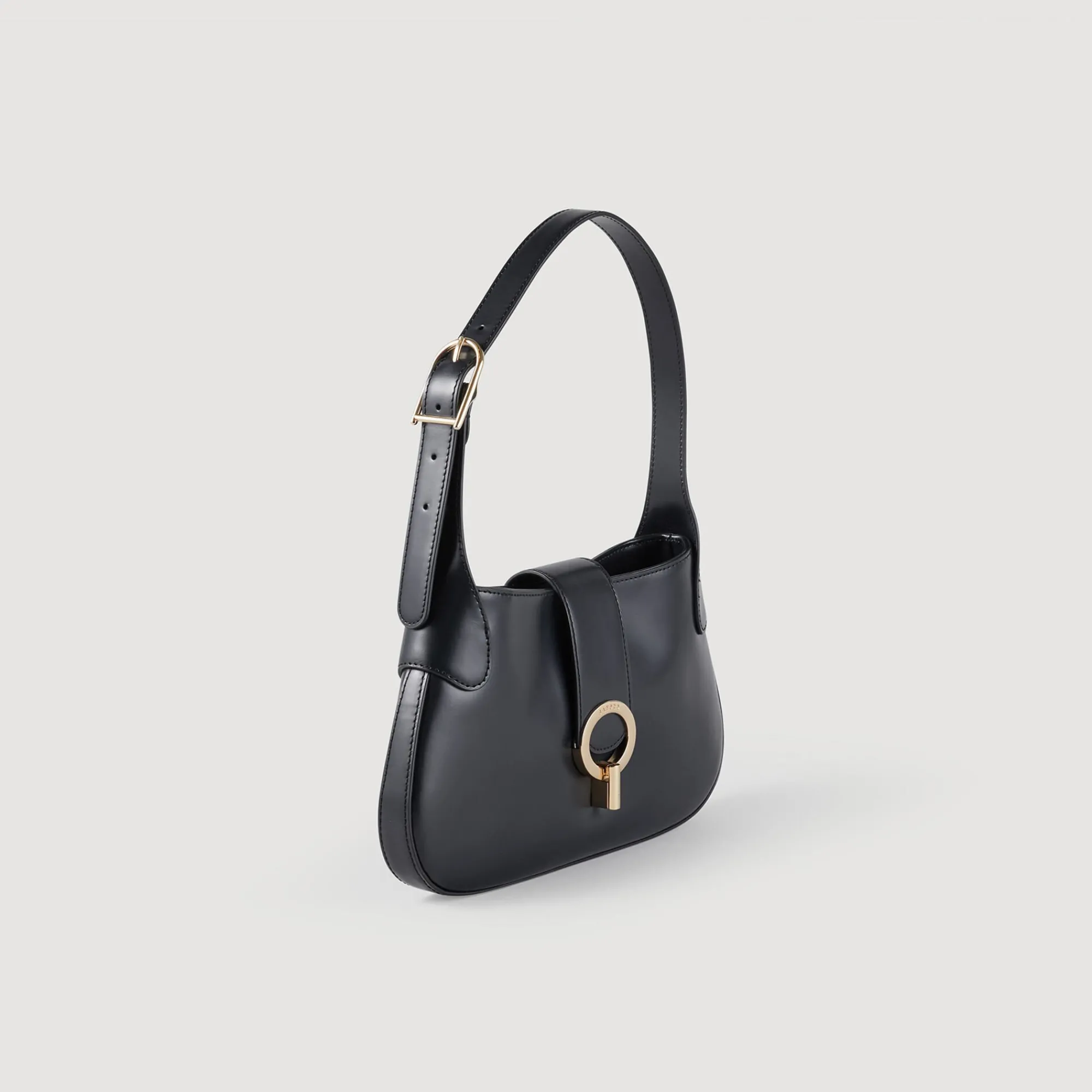 Sacs Porté Épaule*SANDRO Sac Janet Tannerie Certifiée Noir
