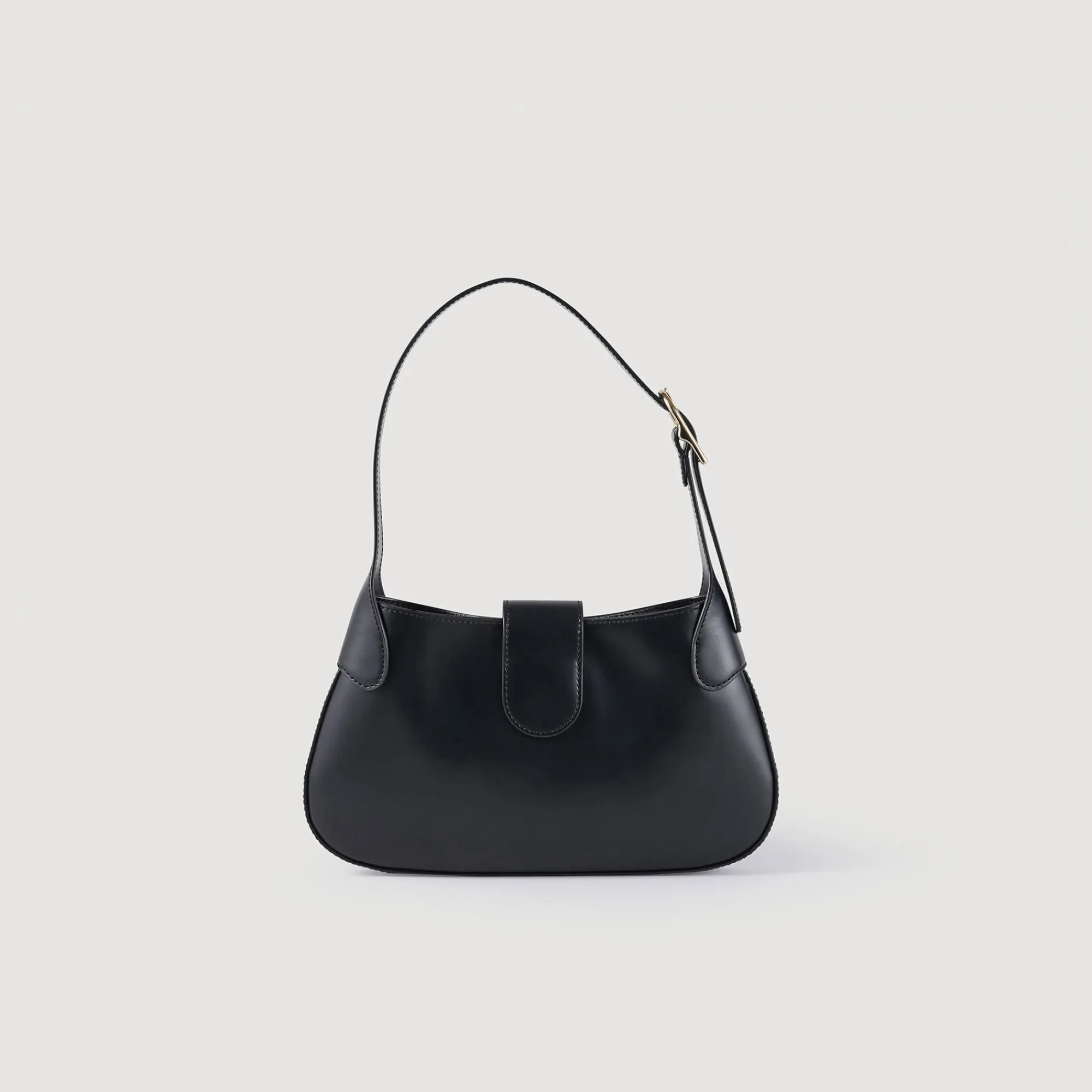 Sacs Porté Épaule*SANDRO Sac Janet Tannerie Certifiée Noir