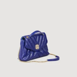 Sacs Porté Épaule|Sacs À Bandoulière*SANDRO Sac Mila En Cuir Grainé Matelassé Bleu marine