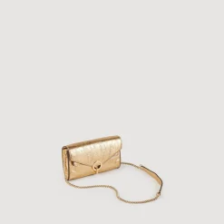 Sacs Porté Épaule|Mini Sacs*SANDRO Sac Pochette En Cuir Dé Or