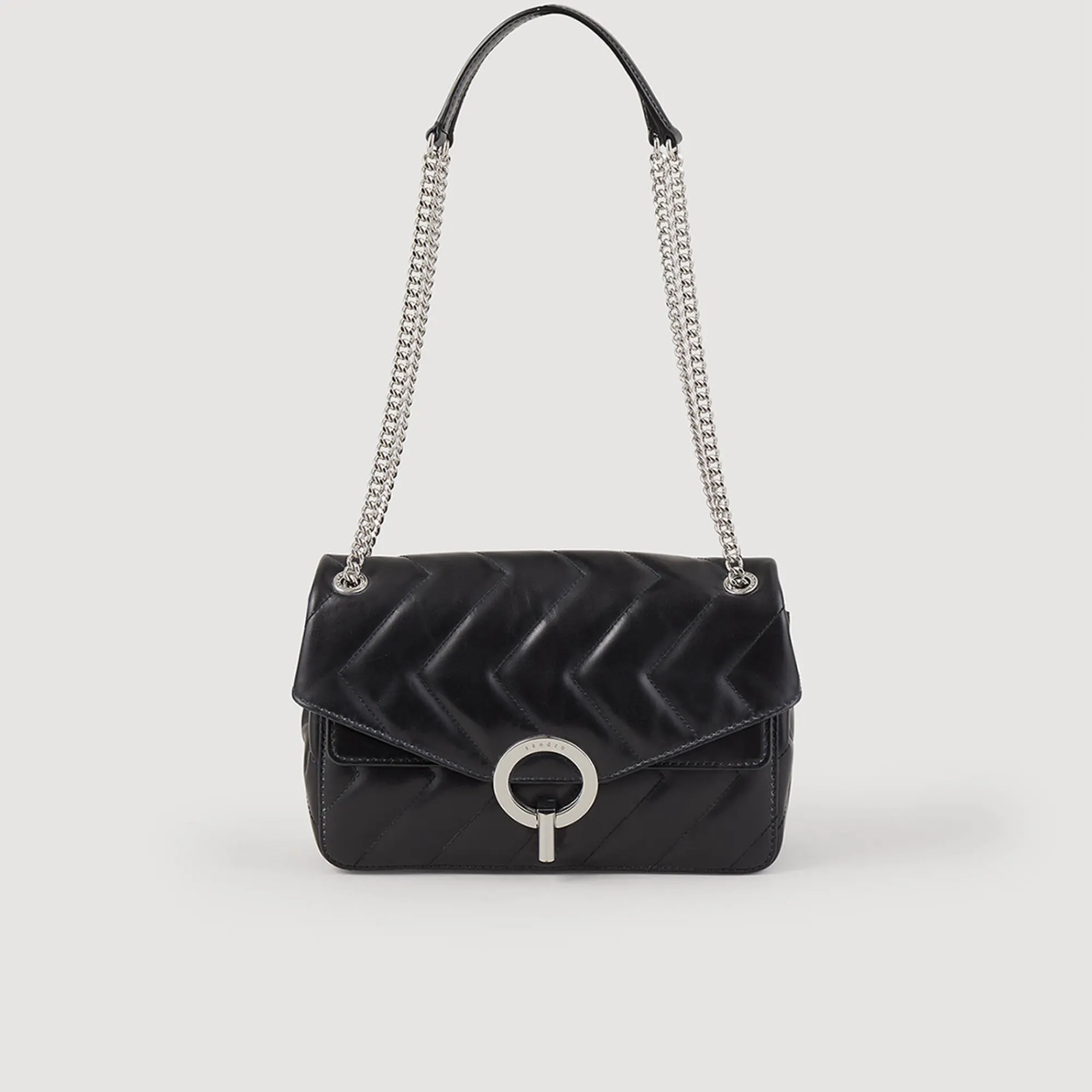 Sacs Porté Épaule|Sacs À Bandoulière*SANDRO Sac Yza En Cuir D'une Tannerie Certifiée Noir