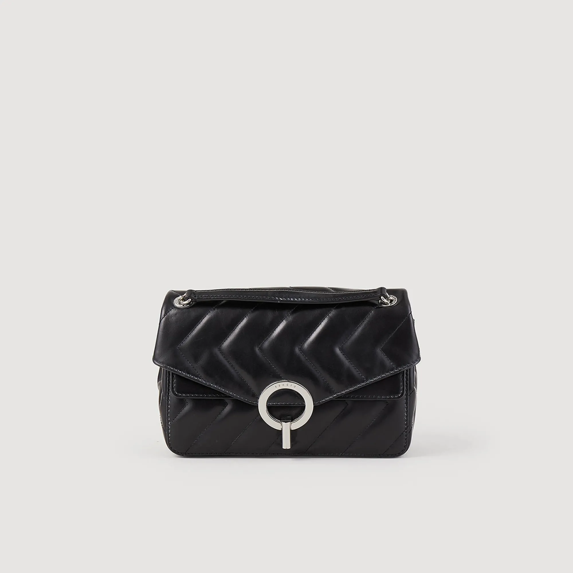 Sacs Porté Épaule|Sacs À Bandoulière*SANDRO Sac Yza En Cuir D'une Tannerie Certifiée Noir