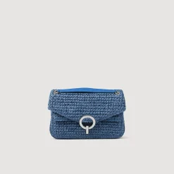 Sacs Porté Épaule|Sacs À Bandoulière*SANDRO Sac YZA En Raphia Bleu
