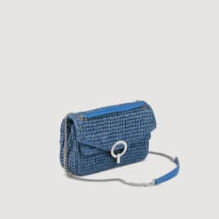 Sacs Porté Épaule|Sacs À Bandoulière*SANDRO Sac YZA En Raphia Bleu