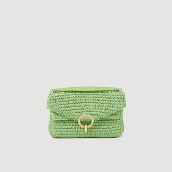 Sacs Porté Épaule|Sacs À Bandoulière*SANDRO Sac YZA En Raphia vert clair