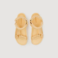 Sandales*SANDRO Sandales Plates En Raphia Beige