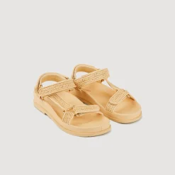 Sandales*SANDRO Sandales Plates En Raphia Beige