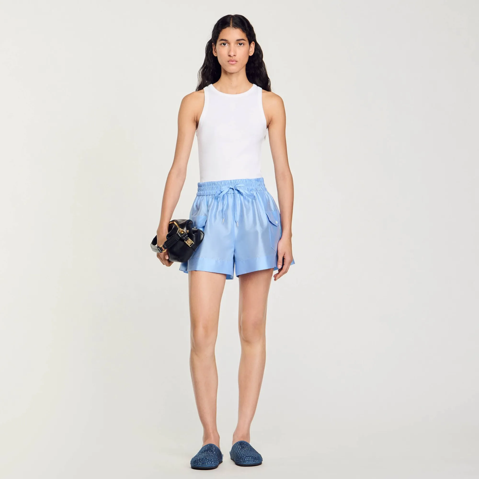 Ensembles|Jupes & Shorts*SANDRO Short à Poches Bleu Ciel