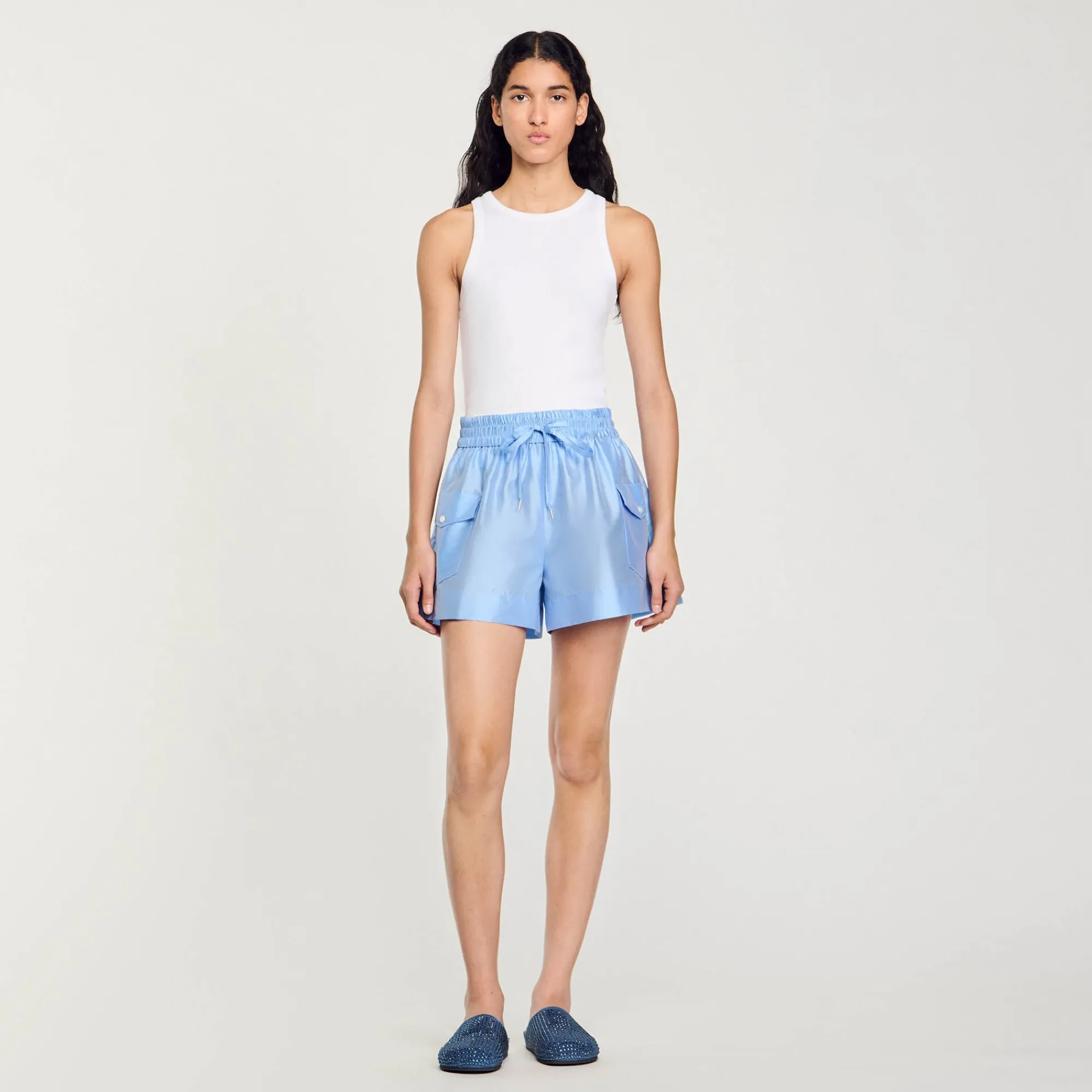 Ensembles|Jupes & Shorts*SANDRO Short à Poches Bleu Ciel