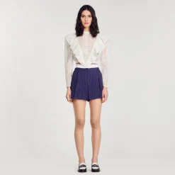 Ensembles|Jupes & Shorts*SANDRO Short à Rayures Bleu marine
