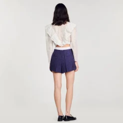 Ensembles|Jupes & Shorts*SANDRO Short à Rayures Bleu marine
