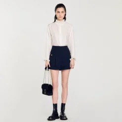 Jupes & Shorts*SANDRO Short à Revers Marine