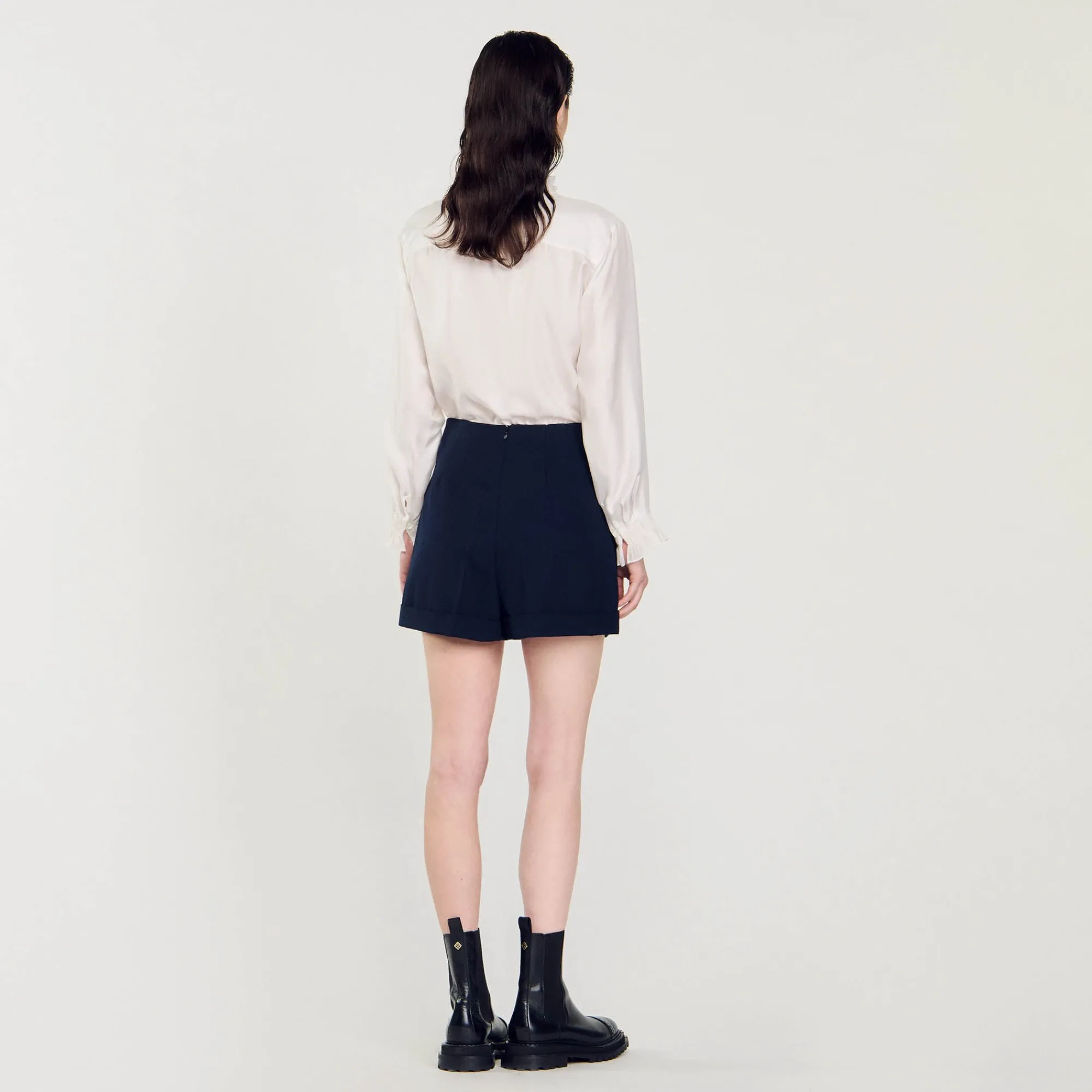 Jupes & Shorts*SANDRO Short à Revers Marine