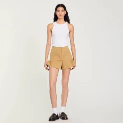 Jupes & Shorts*SANDRO Short à Volants Camel