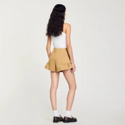 Jupes & Shorts*SANDRO Short à Volants Camel