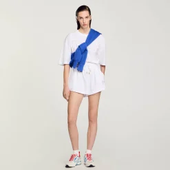Jupes & Shorts*SANDRO Short Boxer Imprimé France blanc