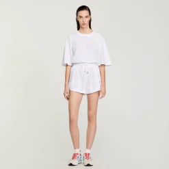 Jupes & Shorts*SANDRO Short Boxer Imprimé France blanc