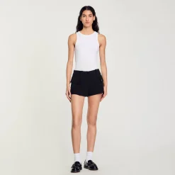 Jupes & Shorts*SANDRO Short Court à Poches Noir