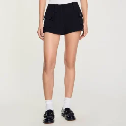 Jupes & Shorts*SANDRO Short Court à Poches Noir
