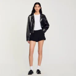 Jupes & Shorts*SANDRO Short Court à Poches Noir