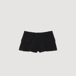 Jupes & Shorts*SANDRO Short Court à Poches Noir