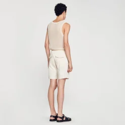 Pantalons & Shorts*SANDRO Short En Coton Beige Clair