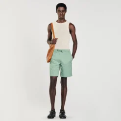 Pantalons & Shorts*SANDRO Short En Coton Vert D'Eau