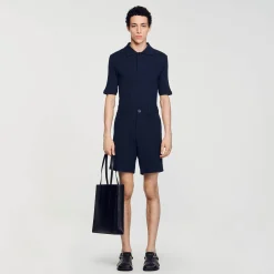 Pantalons & Shorts*SANDRO Short En Coton Bleu