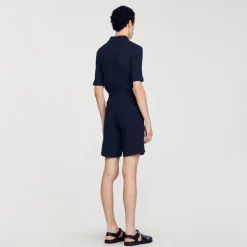 Pantalons & Shorts*SANDRO Short En Coton Bleu