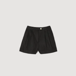Jupes & Shorts*SANDRO Short En Gabardine Noir