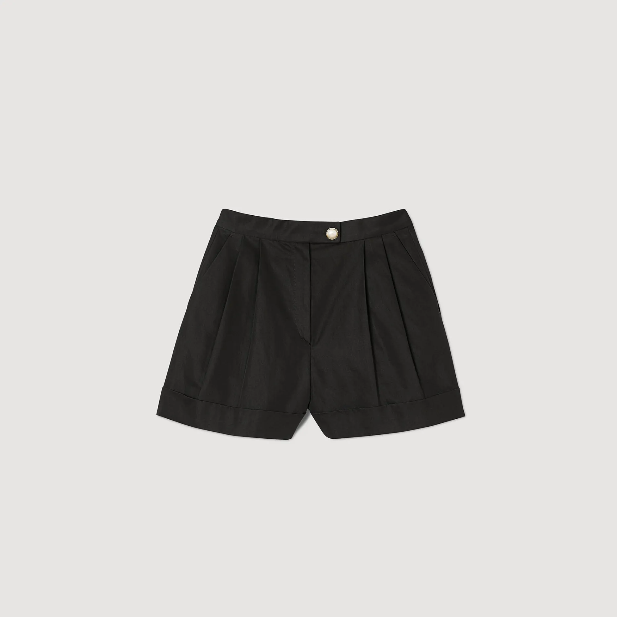 Jupes & Shorts*SANDRO Short En Gabardine Noir