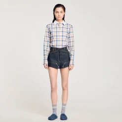 Jupes & Shorts*SANDRO Short En Jean Brut Bleu brut