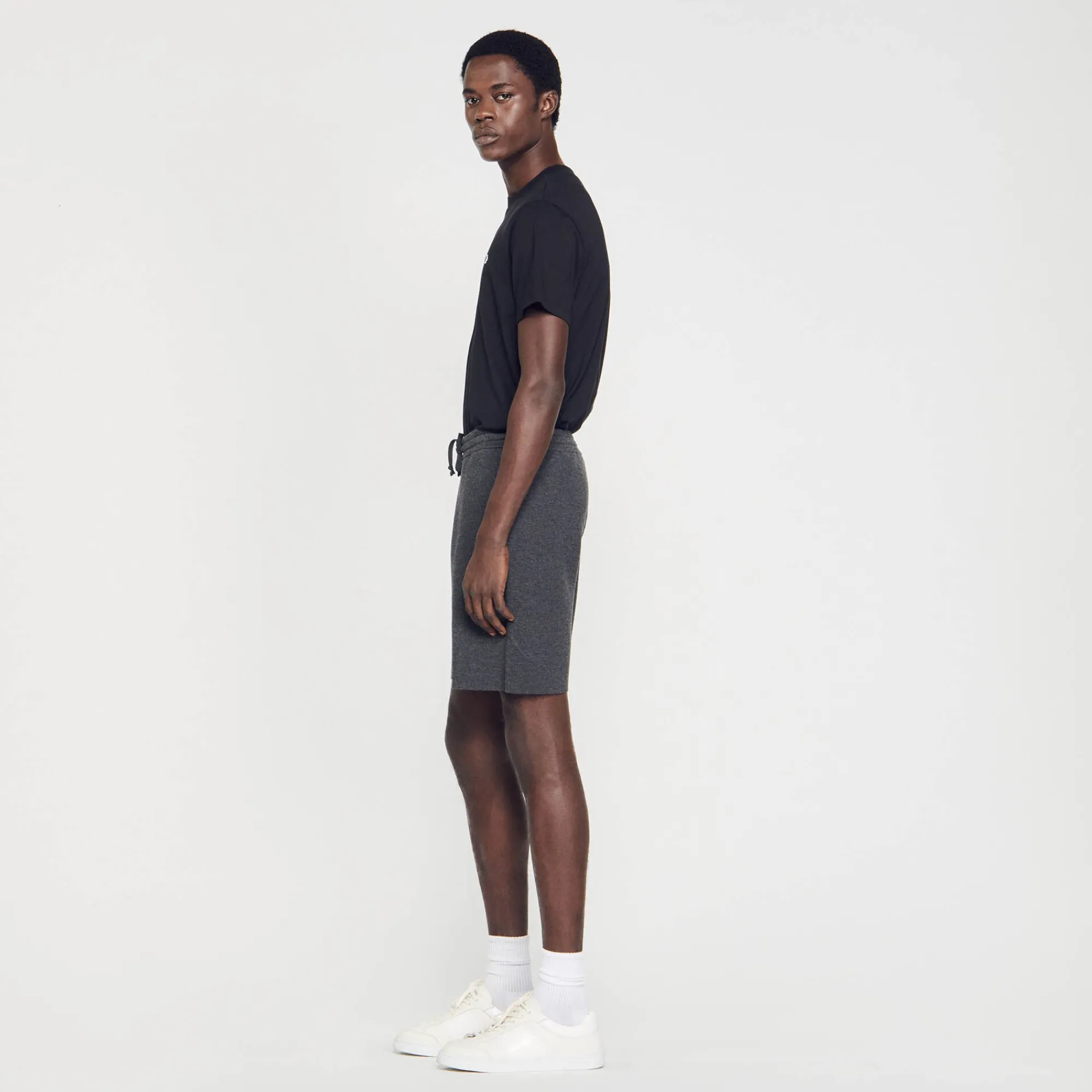 Pantalons & Shorts*SANDRO Short En Jersey gris chiné