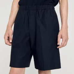 Pantalons & Shorts*SANDRO Short En Toile De Coton Noir