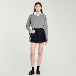 Jupes & Shorts*SANDRO Short Jupe à Plis Noir