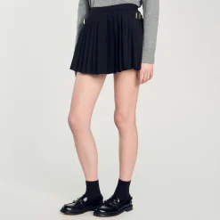 Jupes & Shorts*SANDRO Short Jupe à Plis Noir