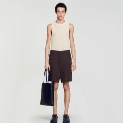 Pantalons & Shorts*SANDRO Short Large Marron Foncé