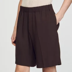 Pantalons & Shorts*SANDRO Short Large Marron Foncé