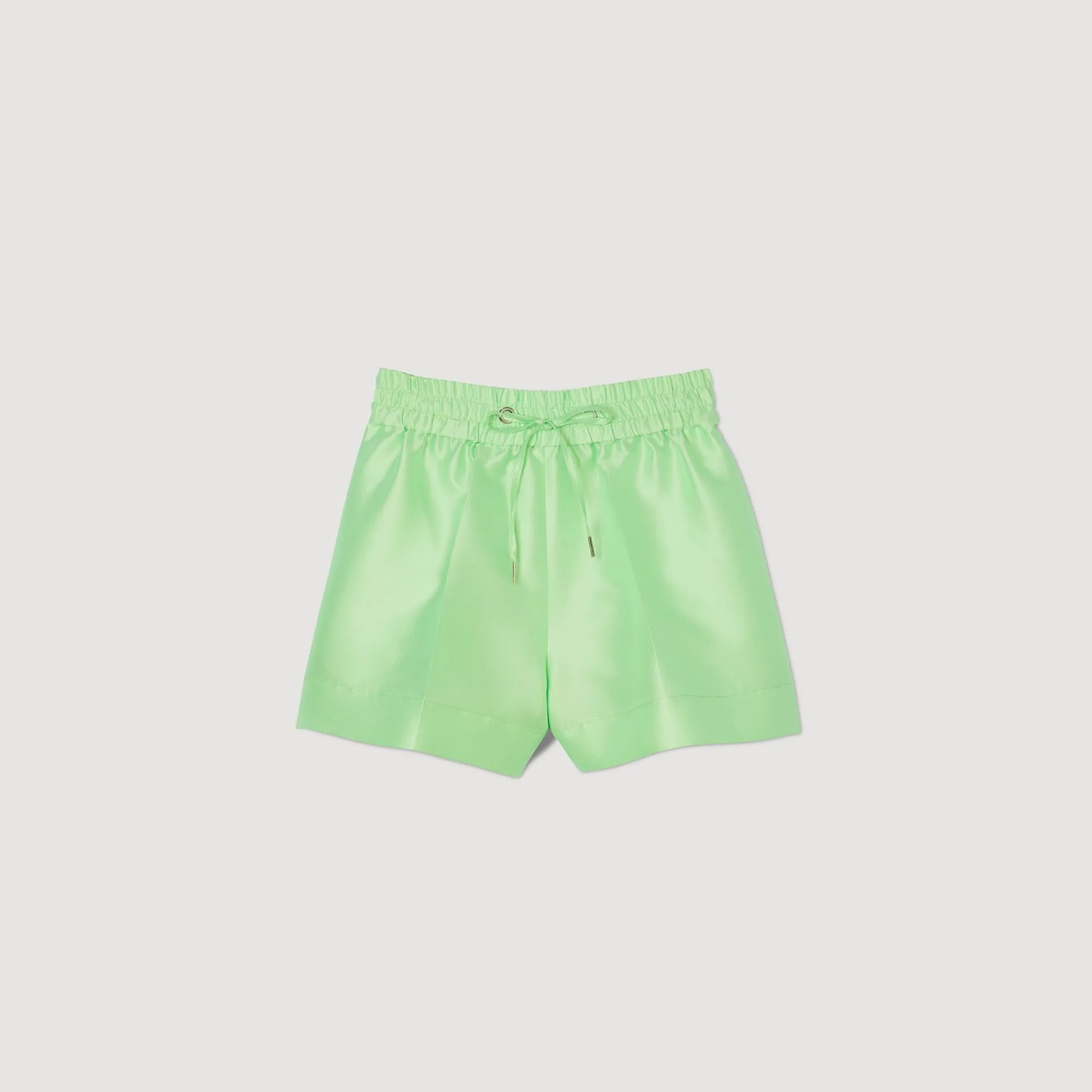 Ensembles|Jupes & Shorts*SANDRO Short Large Satiné Vert Fluo