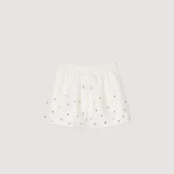 Ensembles|Jupes & Shorts*SANDRO Short Large Strassé blanc