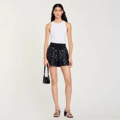 Ensembles|Jupes & Shorts*SANDRO Short Orné De Pastilles Noir