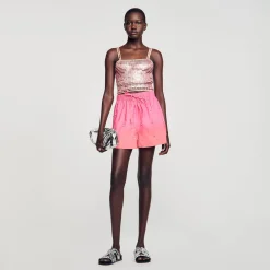 Ensembles|Jupes & Shorts*SANDRO Short Strassé Rose / Orange