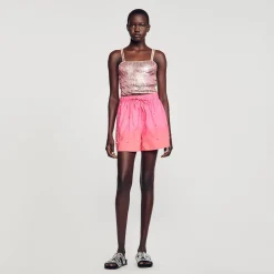 Ensembles|Jupes & Shorts*SANDRO Short Strassé Rose / Orange
