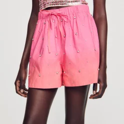 Ensembles|Jupes & Shorts*SANDRO Short Strassé Rose / Orange